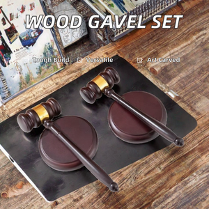 Ensemble de marteaux de juge en bois artisanal de haute qualité, accessoires de bureau pour enchérisseur, avec gravure, décoration élégante - Product Image 2