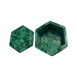 Boîte à bijoux de luxe antique, qualité supérieure, cadeau, amour, guérison, rangement, matériau en malachite naturelle polie, quartz, agate, pierre précieuse - Product Image 3