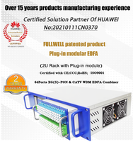 Nouvelle Version Fullwell 2U Rack XGS-PON & CATV Module Type WDM EDFA Amplificateur Optique avec Combinateur avec 64 Port 18dBm Puissance de Sortie