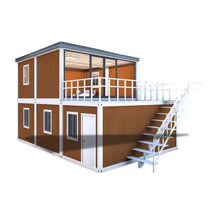 型家庭生活集装箱房欢迎定制钢结构可折叠豪华工业扁平包装集装箱2年