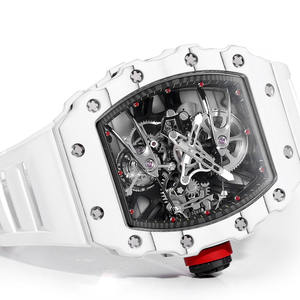 Montre-bracelet mécanique en fibre de carbone RM White 2702, luxe, tourbillon, mouvement automatique, montre-bracelet essentielle pour homme, mode, gym - Product Image 3
