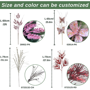 Navidad 2025 thiết kế mới màu hồng Picks chi nhánh lung linh nhà máy gốc lớn giáng sinh thuốc xịt và Picks long lanh Picks cho cây giáng sinh - Product Image 3