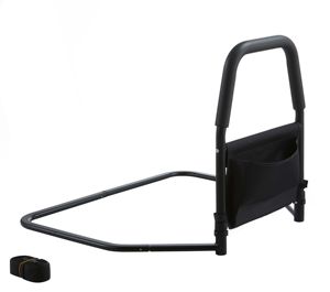 Vente en gros ICARE Accoudoir de lit en acier au carbone noir pour usage domestique, pour personnes âgées, avec poche de rangement et main courante, garantie 1 an - Product Image 3