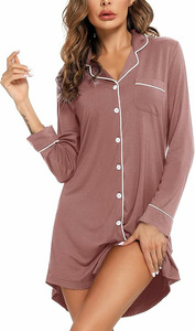 <span class=keywords><strong>Camicia</strong></span> <span class=keywords><strong>da</strong></span> <span class=keywords><strong>Notte</strong></span> in Raso per Donna, Manica Corta con <span class=keywords><strong>Bottoni</strong></span>, Pigiama in Seta, Vestaglia <span class=keywords><strong>da</strong></span> <span class=keywords><strong>Notte</strong></span> per Donne - Product Image 6