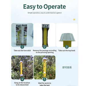 Piège à mouches collant avec crochet de suspension, piège à colle jaune jetable pour un contrôle efficace des insectes en intérieur et en extérieur - Product Image 5