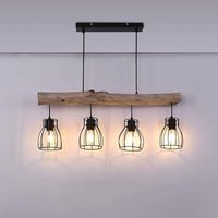 Rétro Chic Intérieur Chic Lustre Pendentif Lumière Moyen Sizer Faisceau En Bois Plafond Spot Grille Pendentif Lumière pour Salle À Manger Utilisation