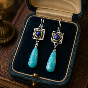 Orecchini a Goccia Bicolore per Donne, Stile Vintage Bohémien, Accessori per Orecchie da Indossare Quotidianamente - Product Image 2