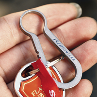 Clip porte-clés en titane avec 4 anneaux à poussoir latéral, petit mousqueton pour clés de maison et de voiture