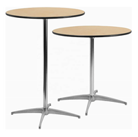 Tables de cocktail commerciales en bois assemblées par assemblage de conception moderne pour des événements extérieurs pour des halls d'hôtels Tables de barre de produit