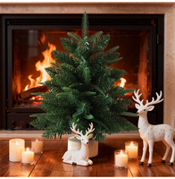 Künstlicher PE-Weihnachtsbaum mit dichten, realistischen Kiefernzweigen, verschiedene Größen, vorbeleuchtet mit warmen LED-Lichtern, für Innenräume, Zuhause, Partys und Feiertagsdekoration