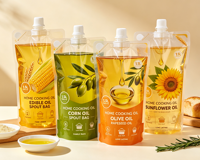 Sachets Doypack en plastique transparent refermables de 100 ml et 250 ml pour huile comestible et miel, qualité alimentaire, avec bec verseur, personnalisables avec logo, pour emballage de liquides