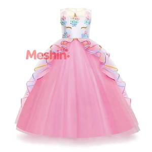 Robe longue élégante pour filles MS, costumes d'Halloween, fête d'anniversaire, costumes de licorne pour enfants, costume de princesse pour enfants - Product Image 1