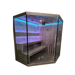 غرفة ساونا تقليدية جافة من خشب الهيملوك الكندي الصلب مع حجر ثقافي للمنازل والفلل - Product Image 3