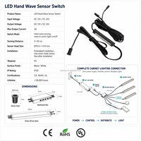 Interrupteur à capteur de mouvement OEM pour éclairage de meubles, 12V 24V, contrôle IR en ligne, 8mm encastré, systèmes d'éclairage LED pour armoires et placards N18C-24