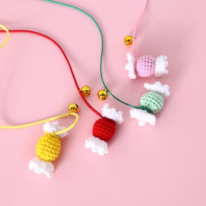 Interactive Wood Cat Toy Knitted Teaser <b>Stick</b> with Colored <b>Candy</b> & Bell Sound Toys for Pet Movement - Product Image 2