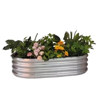 Planter Kebun Terangkat Galvanis Desain BestSellers Ramah Lingkungan Tahan Lama Modern untuk Rumah dan Luar Ruangan, untuk Sayuran dan Bunga