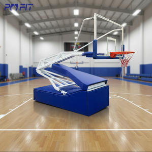 Support de basket-ball <span class=keywords><strong>portable</strong></span> hydraulique réglable manuel 10 pieds, panier de basket-ball commercial pour tout-petits, panier de basket-ball commercial d'intérieur - Product Image 2