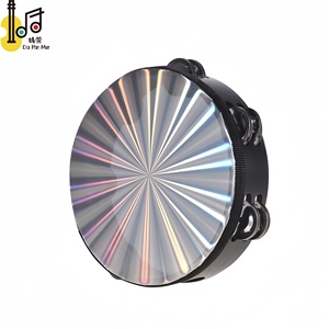 Pandereta láser impresa con logotipo para Navidad KTV Party Reflection Instrumento musical para adultos Tambor de madera artificial 6,8,10 pulgadas - Product Image 3