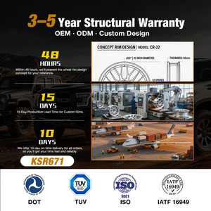 <span class=keywords><strong>ล้อ</strong></span>ฟอร์จ <span class=keywords><strong>KSR</strong></span> 6 ก้าน ขนาด 18-22 นิ้ว สีดำขอบแดง หน้าเจียร สำหรับรถ SUV/รถบรรทุก - Product Image 6