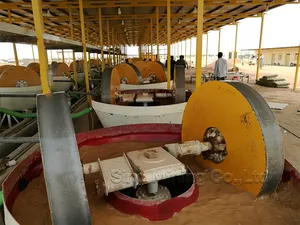 Low Price Diesel Gold Ore Hummer Mill Crusher Double Wheels Gold Wet Pan Mill Gear Box Gold Grinding Mill