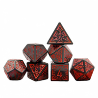 Nouvel ensemble de dés polyédriques rétro de 18 mm, 16 styles, motif antique complexe, en plastique, faits à la main, multi-faces, numérotés