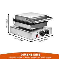 Machine à gaufres commerciale à tête unique pour cornets de crème glacée, plaque antiadhésive, contrôle de la température et du minuterie, en acier inoxydable, OEM, vente en gros pour les boutiques de desserts et les cafés