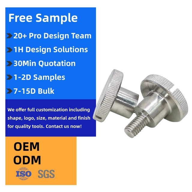 Carbon Steel Knurled Shoulder Screws for Equipment Enclosure and Speaker Panel Connection