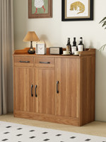 Buffet moderne minimaliste de luxe en bois massif avec poignées métalliques, meuble de rangement polyvalent pour cuisine et salon, idéal pour les petits espaces