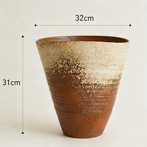 Ensemble de vases <span class=keywords><strong>en</strong></span> céramique terracotta marron tacheté bicolore, bord irrégulier, style Wabi Sabi, décoration de table - Product Image 3