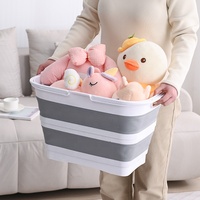 Panier à linge pliable en PP avec pieds réglables en hauteur, imperméable, avec poignée, gain de place, style minimaliste, rangement domestique portable