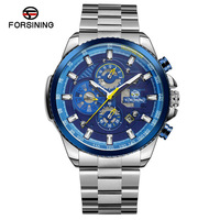 Montres automatiques mécaniques de luxe pour hommes Forsining, bracelet classique en acier inoxydable, montres-bracelets avec calendrier