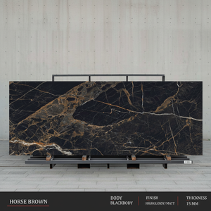 Élégance architecturale moderne obtenue grâce à des surfaces de dalles en porcelaine gris brillant de 1200x2800 mm - Product Image 1