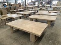 Meubles anciens en bois d'Asie, table basse en bois de chêne rustique vintage
