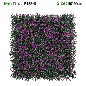 Panneau de haie murale en herbe artificielle verte 50x50cm, mélange de feuilles de lance variées, plante artificielle pour aménagement paysager, décoration extérieure commerciale - Product Image 5