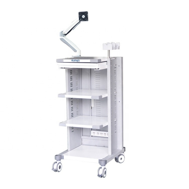 Medical Endoscopic Tower Flexible Rigid Endoscope Trolley Cart for Sale