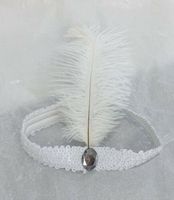 Bandeau de plumes à paillettes, robe fantaisie Charleston, bandeau de sourcils Gatsby à clapet