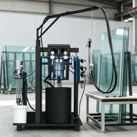 Mesin Ekstruder Sealant Silikon Dua Komponen Hidrolik WEILI 1.5KW Motor Penggerak Pneumatik Elektrik untuk Kaca Isolasi dan Kaca Lini