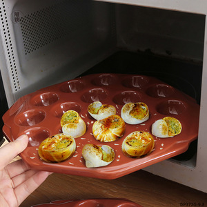 Bandeja de cerámica personalizada para hornear muffins, color café, apta para microondas, para uso en hoteles, comida, café y té. - Product Image 3