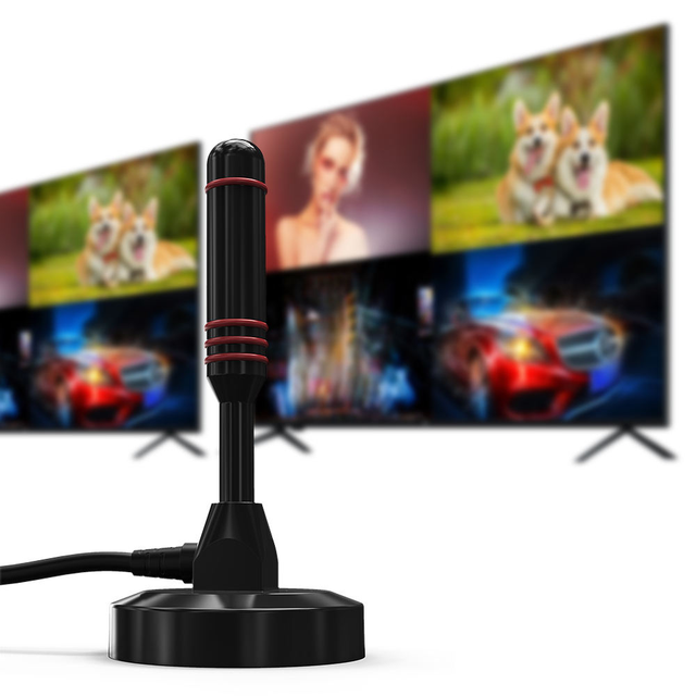 Factory Wholesale Portable 360 Degree Signal Amplifier HD TV Indoor Digital TV Antenna UHF / VHF Magnetic Antenna