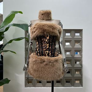 Top de tubo de piel con estampado de leopardo para puesta en escena Sexy, piel de cintura ultra baja con bufanda, estampado de guepardo, conjuntos de 3 <span class=keywords><strong>piezas</strong></span>, conjunto de falda para mujer - Product Image 1