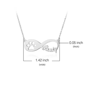 Gioielli personalizzati 925 in argento Sterling cane <span class=keywords><strong>con</strong></span> stampa zampa d'amore nome personalizzato <span class=keywords><strong>collana</strong></span> girocolli <span class=keywords><strong>infinito</strong></span> - Product Image 2