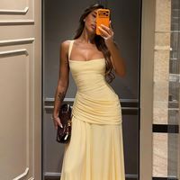 Robe longue d'été sexy pour soirée, robe moulante sans manches à bandage pour femmes