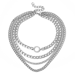 Trendz Retro geométrica de pesado collar conjunto de joyas con colgante de diamantes de imitación collar - Product Image 3