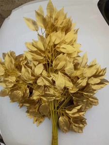 Branches artificielles de banian, plantes artificielles, feuilles en tissu, décoration de fond pour mariage et maison, plantes décoratives, branches jaunes artificielles - Product Image 3