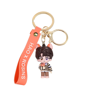 3D PVC Custom Logo Color Cute Anime Cartoon Character Keychain Custom Design Freeform Technique Durable Stainless Promotional