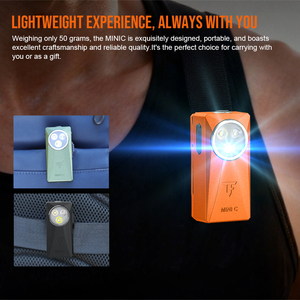 Torcia Portachiavi MINIC 800LM Impermeabile IP68 con Clip Magnetica RGB, Ricaricabile USB-C, Faretto EDC - Product Image 5