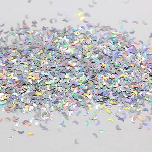 Großhandel Ultradünne 3mm Mond-Pailletten Laser-Glitzer 3D Nagel-Pailletten Lose Pailletten für Nagelkunst Schleim-Zubehör DIY Harz-Bastelarbeiten - Product Image 4