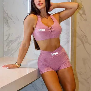 2023新设计批发Ropa Mujer Conjuntos高品质文胸瑜伽短裤性感锻炼训练套装