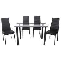 Ensemble de table et chaises de salle à manger en verre trempé écologique, structure en acier inoxydable, design moderne, mobilier pour la maison et l'hôtel, blanc