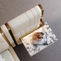 Lit en cuir véritable haut de gamme, style américain, luxe léger, design à pompons inspiré des hôtels, tailles personnalisables, exclusivité transfrontalière